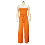 Summer Xiaoxiangfeng solid color temperament vest jumpsuit two-piece set