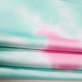 2022 Plus Size Sexy Colorful Tie Dye Print Sling Dress