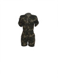 Summer casual camouflage short jumpsuit