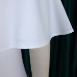 2022 summer solid color V-neck cape temperament dress