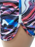 2022 Summer Print Multicolor Shirt Shorts Casual Two Piece