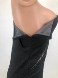 Summer nightclub style casual street zipper jumpsuit  （Side zipper）