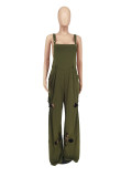 2022 solid color ripped jumpsuit