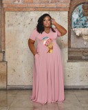 Summer Plus Size Casual Fashion Lapel Print Dress