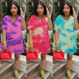 2022 Summer Casual Tie Dye Two Piece Set