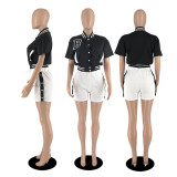 2022 summer contrast color baseball uniform sports two-piece set  Pants Arrangement Buttons (with pockets)