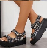 2022 Summer Plus Size Velcro Platform Sandals