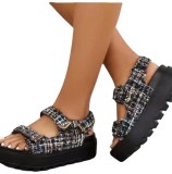 2022 Summer Plus Size Velcro Platform Sandals
