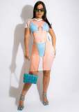 2022 summer printed underwear outerwear visual effect multicolor dress