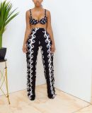 Summer sexy slim fit fringed print single pants
