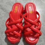 2022 summer plus size one word sandals