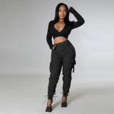 2022 summer lace up overalls trousers