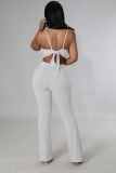 Summer sexy solid color suspenders backless chest wrapping two-piece suit