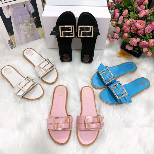 2022 summer net red style one-line hardware buckle sandals and slippers