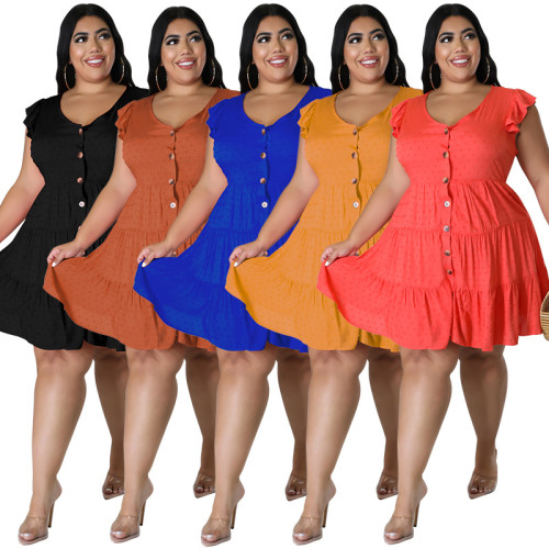 2022 summer plus size ice silk wrinkle ball material large swing dress