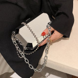 Chain box bag metal street trend ins one shoulder messenger evening bag