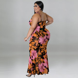 2022 summer plus size sexy suspenders hips backless dress