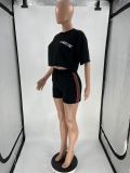 Summer Doll Sleeve Casual Sports Two-piece Set