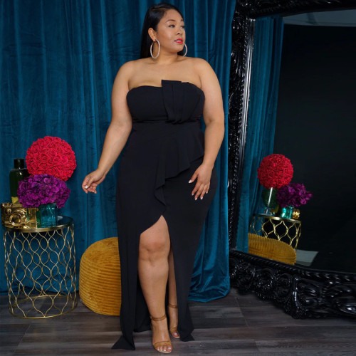 2022 summer party plus size tube top dress 
