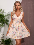 Summer Print Sleeveless Short Dress