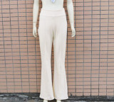 spring summer slim fit high waist trousers