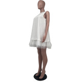 2022 Summer Loose Mesh Skirt Sleeveless Dress (with lining)