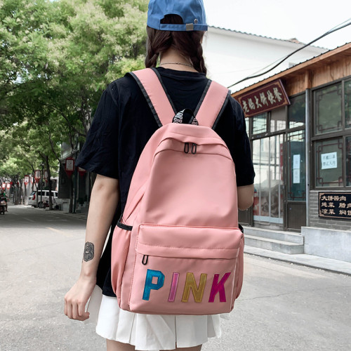 PINK Backpack Sequin Laser Student Bag