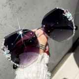 2022 Rhinestone Sunglasses Sunscreen UV Protection Sunglasses