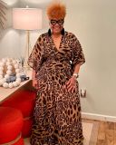 2022 Sexy Plus Size Leopard Print Casual Sexy Dress