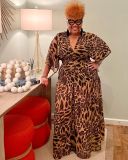 2022 Sexy Plus Size Leopard Print Casual Sexy Dress