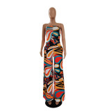 2022 Summer Colorful Print Casual Loose Jumpsuit (with Pockets)