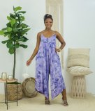 Summer and autumn temperament tie-dye printing loose jumpsuit