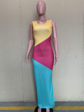Summer Sexy Sleeveless Printed Casual Long Dress