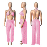 Autumn bikini cardigan wide-leg trousers three-piece set