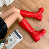 2022 large patent leather platform martin boots boots