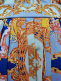 Sexy Tube Top Irregular Print Pleated Skirt Two Piece Set