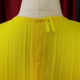 2022 V-neck dolman sleeve chiffon top pleated wide-leg pants two-piece set