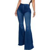 Slim Fit Stretch Elastic Waist Flare Jeans