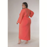 2022 Fall Solid Color Sexy Long Sleeve Dress Two Piece Set
