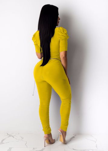 Sexy V-Neck Folded Jumpsuit