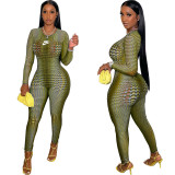 Fashion positioning printed one-piece pants with invisible zipper at the back Jumpsuits