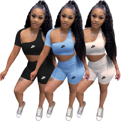 Fashion pop sexy hollow out sports two-piece set