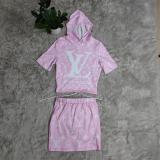 Sweater hooded two piece set