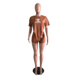 Sexy apron hem T-shirt shorts two-piece set