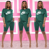 Slim fit short sleeve sports two piece set