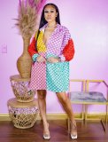 Fashion Casual Colorful Print Shirt Dress