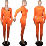 Hot drill pocket sports sweater two piece set