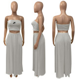 Fashion sexy bra skirt solid two piece set