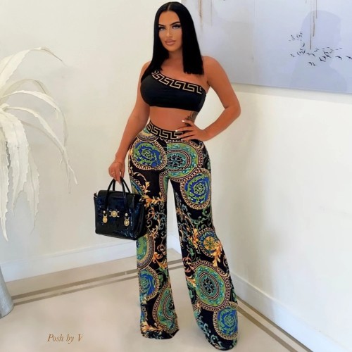 Fashion Trend Print Casual Two Piece Set