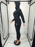 Pullover Hooded casual sports sweater two piece set